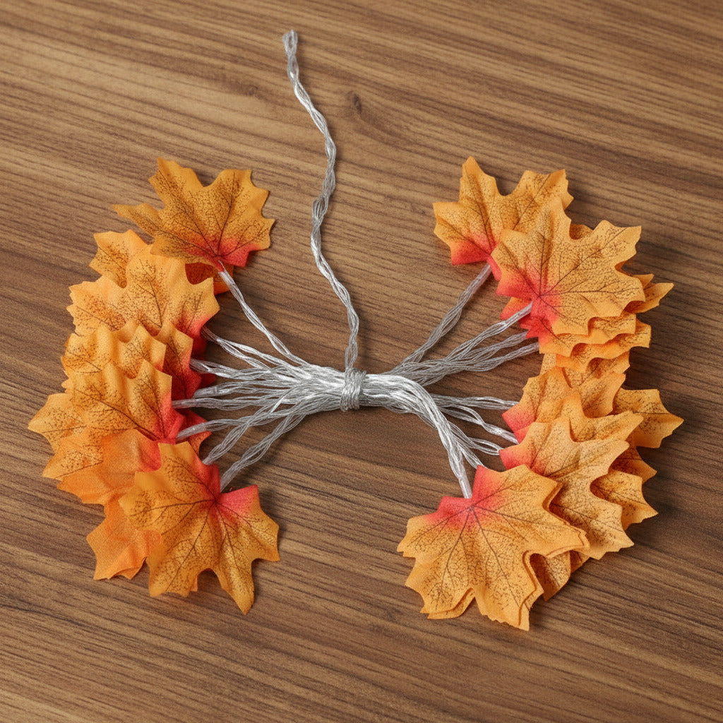 2/3/6M Christmas Decoration Artificial Maple Leaf Leaves LED Light String Lantern Garland Home Party DIY Deco Halloween New Yea