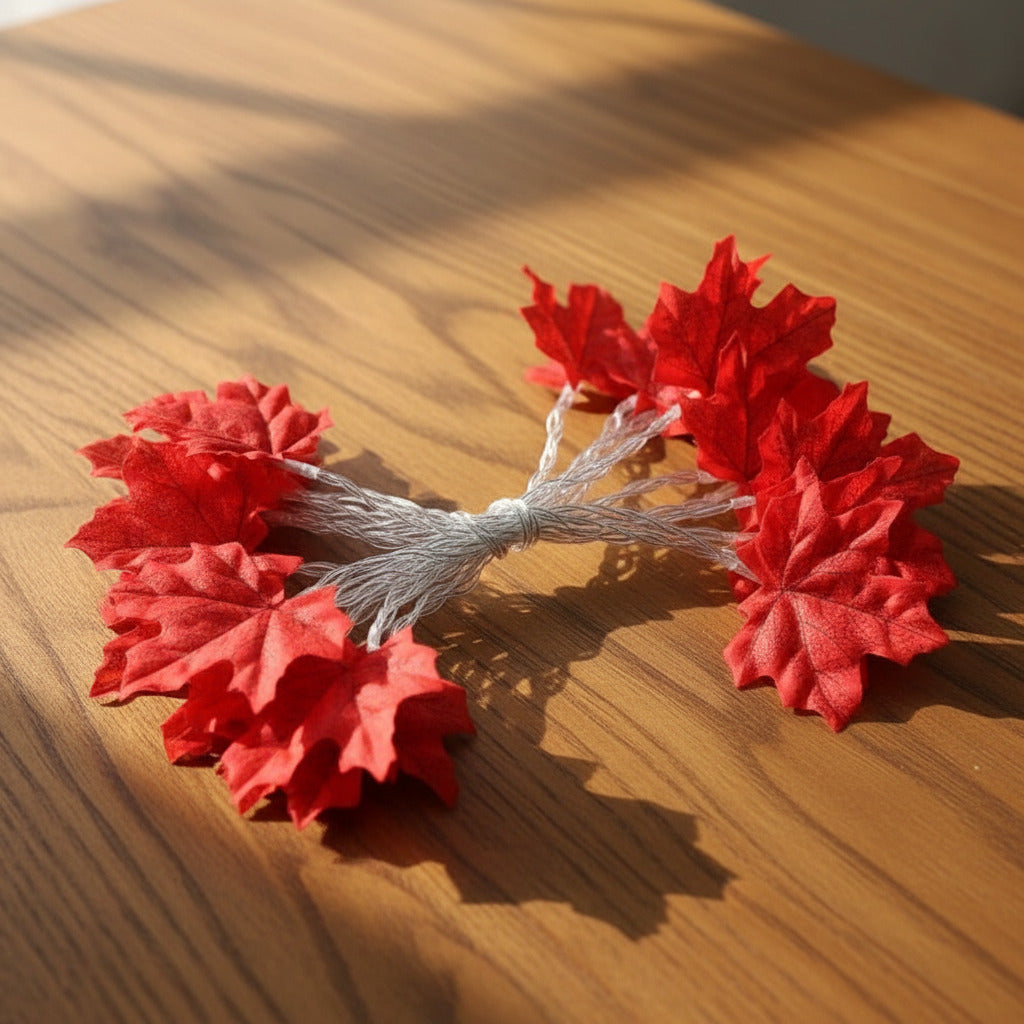 2/3/6M Christmas Decoration Artificial Maple Leaf Leaves LED Light String Lantern Garland Home Party DIY Deco Halloween New Yea