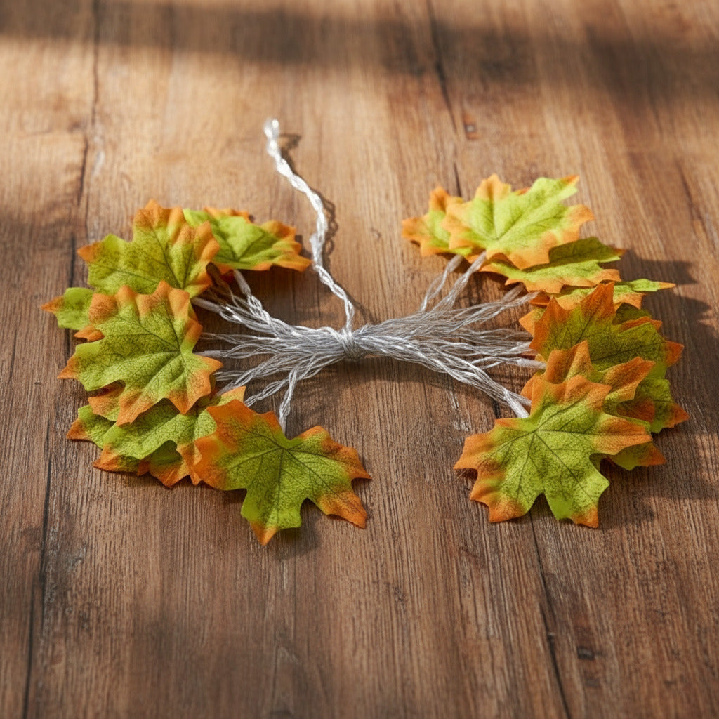 2/3/6M Christmas Decoration Artificial Maple Leaf Leaves LED Light String Lantern Garland Home Party DIY Deco Halloween New Yea
